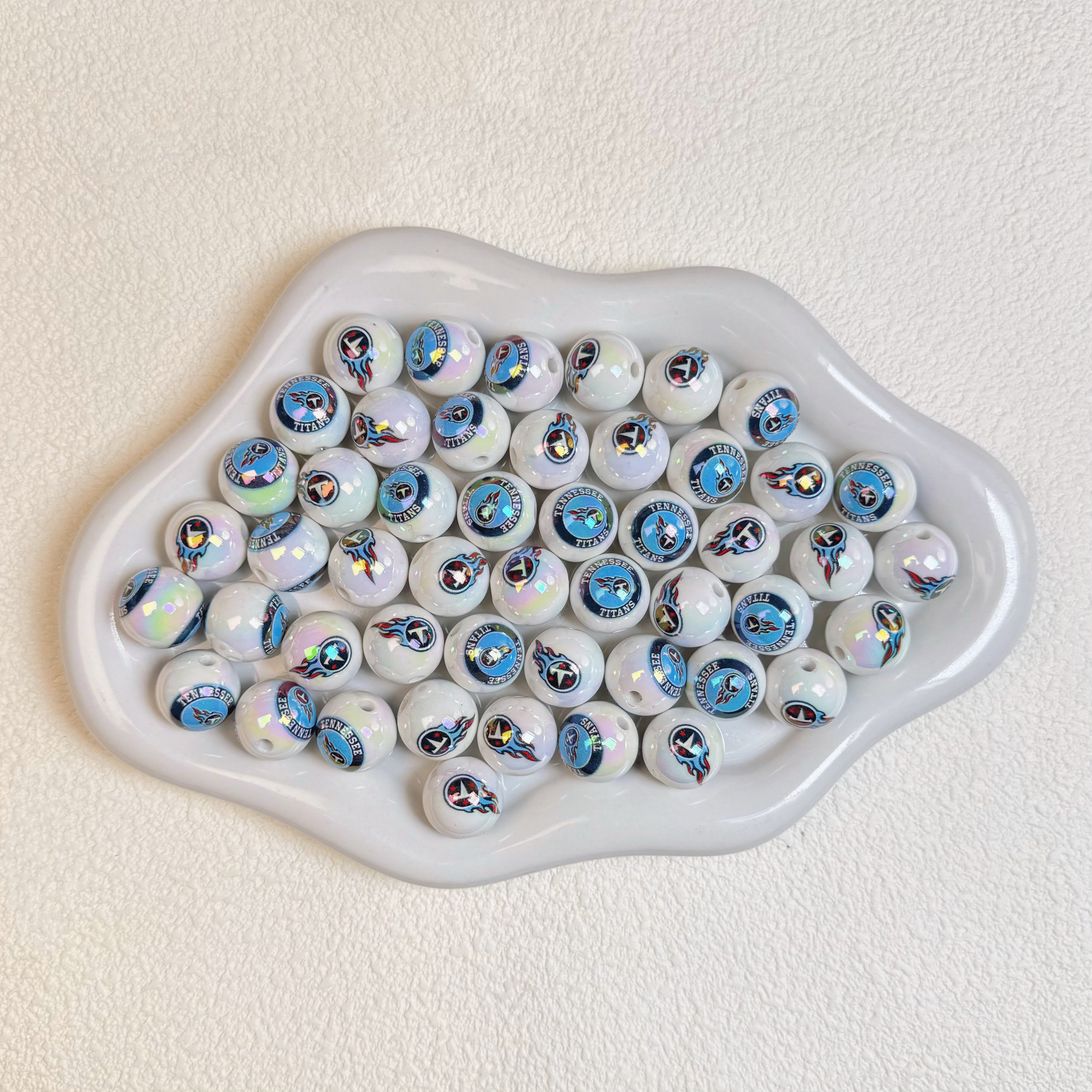 [D6]NFL print beads 16mm