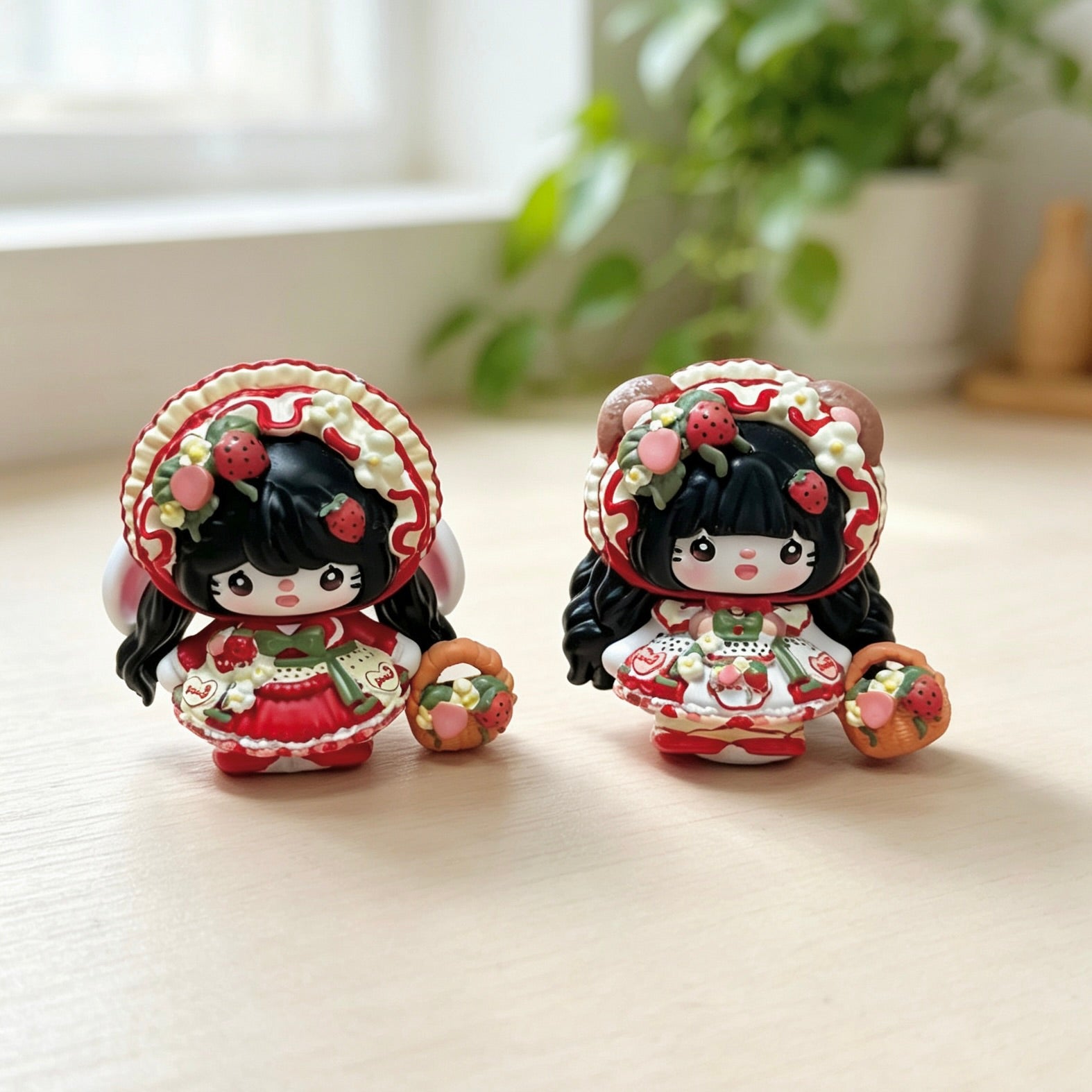 Strawberry Bunny And Bear Decorative Doll