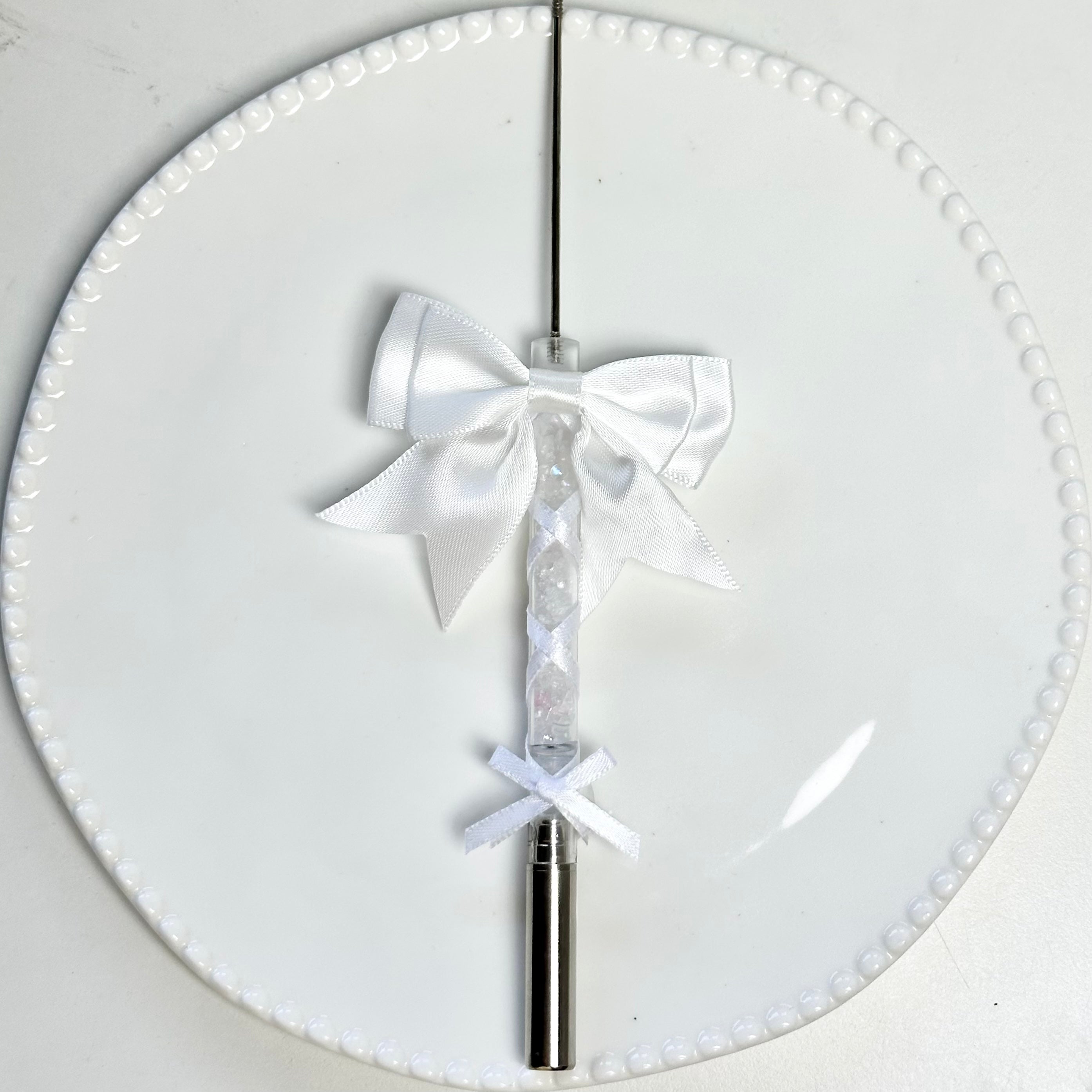 White bow Ballerina Pen with light decorative details