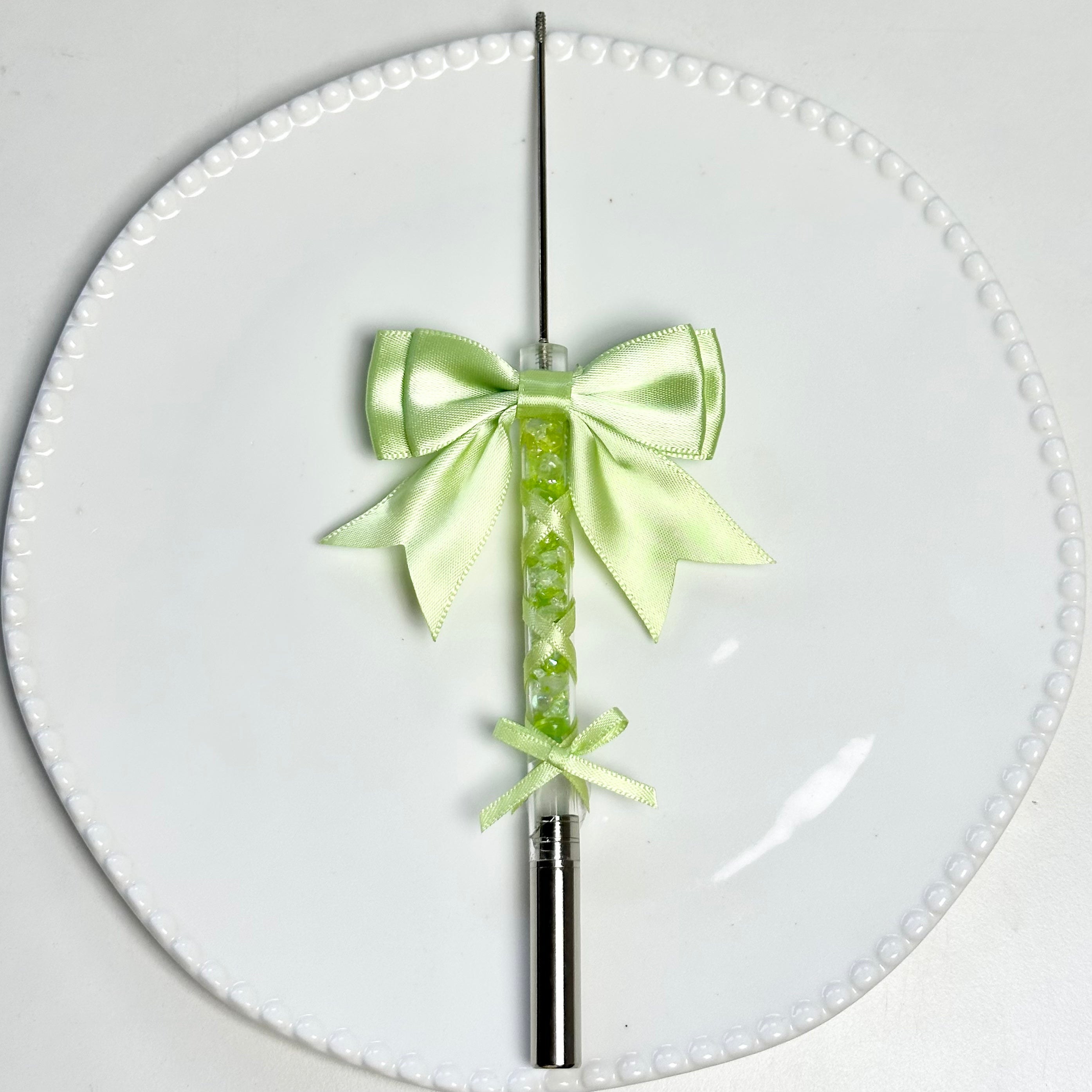 Green bow Ballerina Pen with matching decorative details