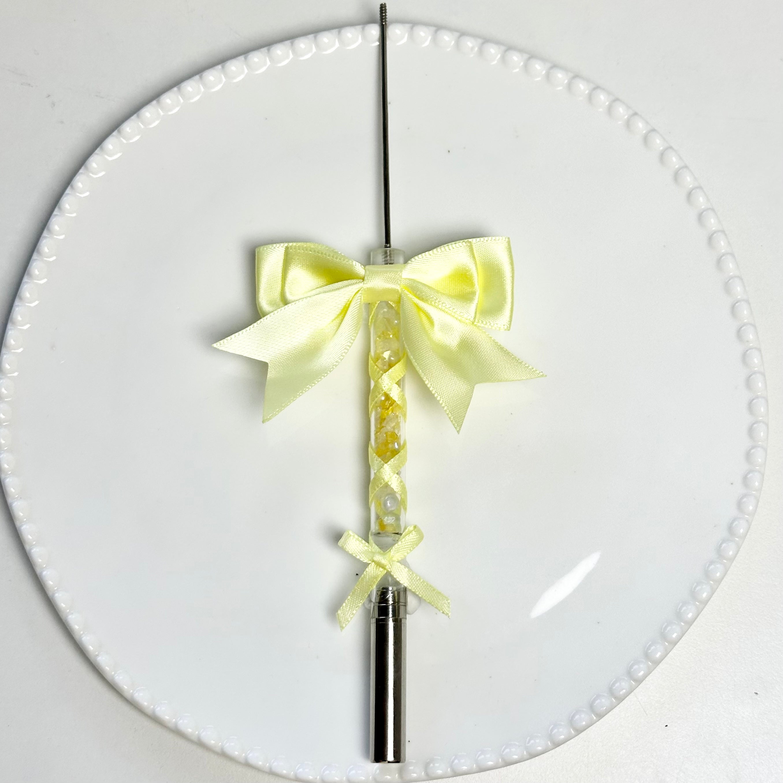Yellow bow Ballerina Pen with matching decorative details