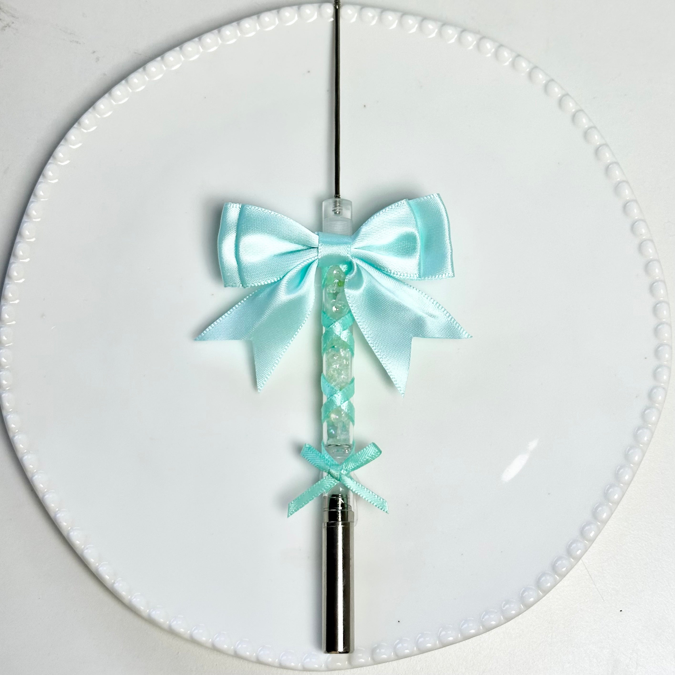 Light blue bow Ballerina Pen with matching decorative details