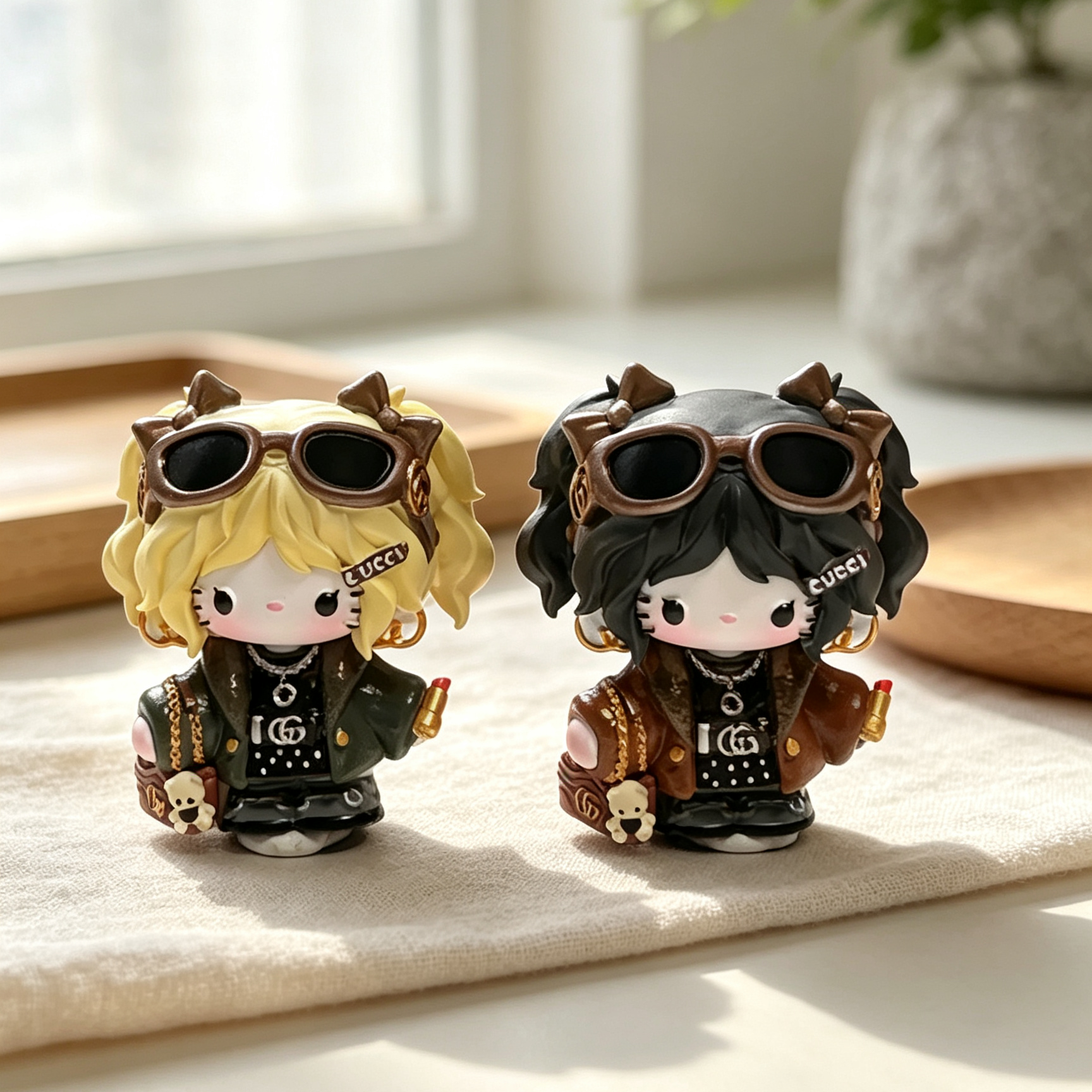 Aviator fashion girl decorative dolls with goggles