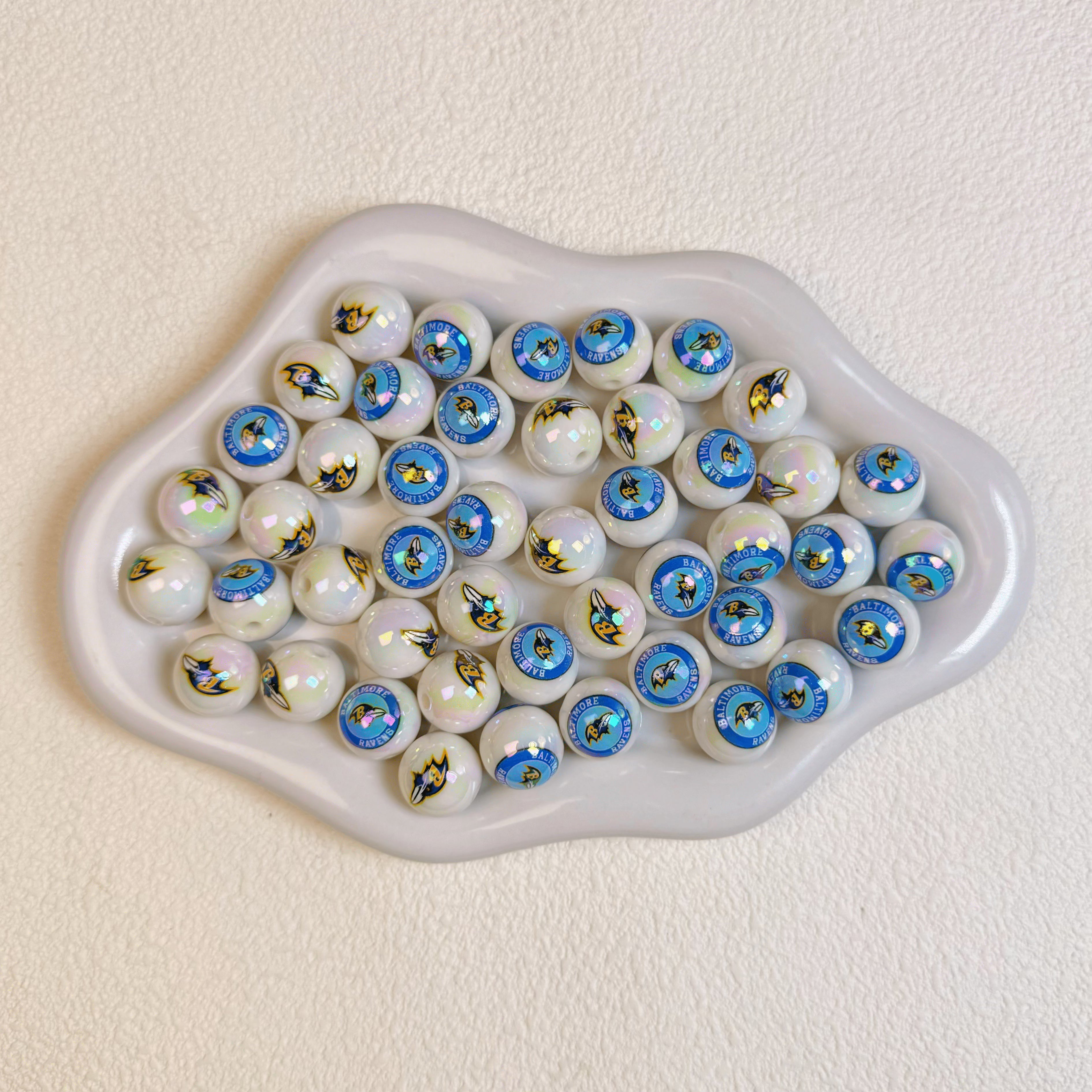 [D6]NFL print beads 16mm