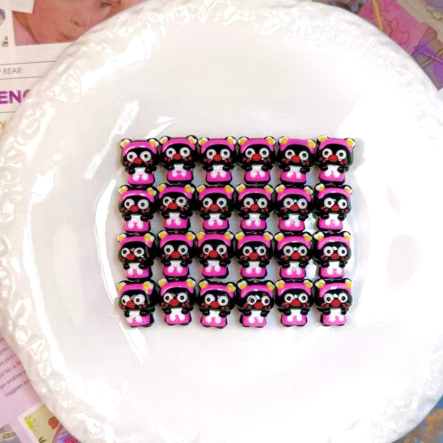 [A14]Hand painted beads round irregular