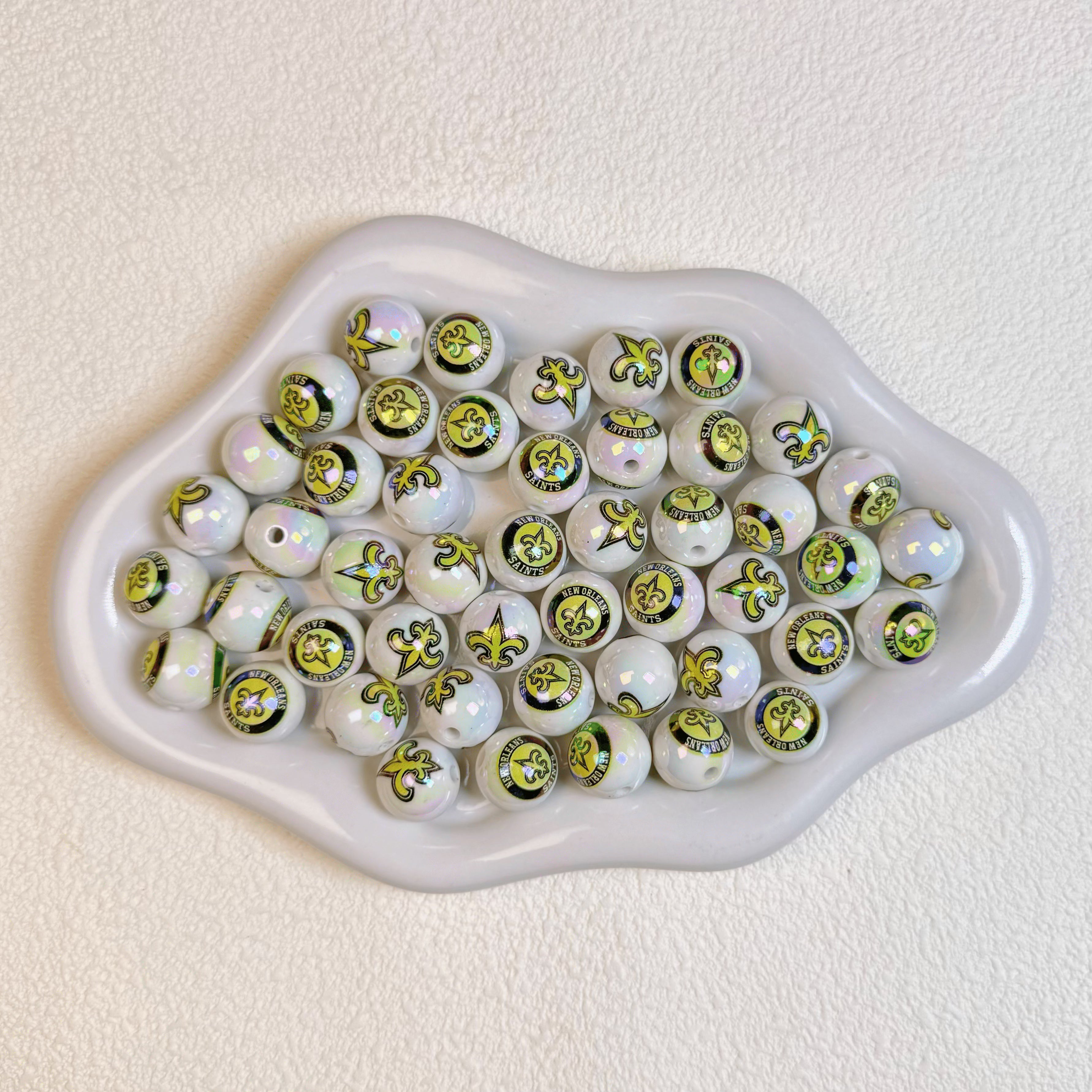 [D6]NFL print beads 16mm