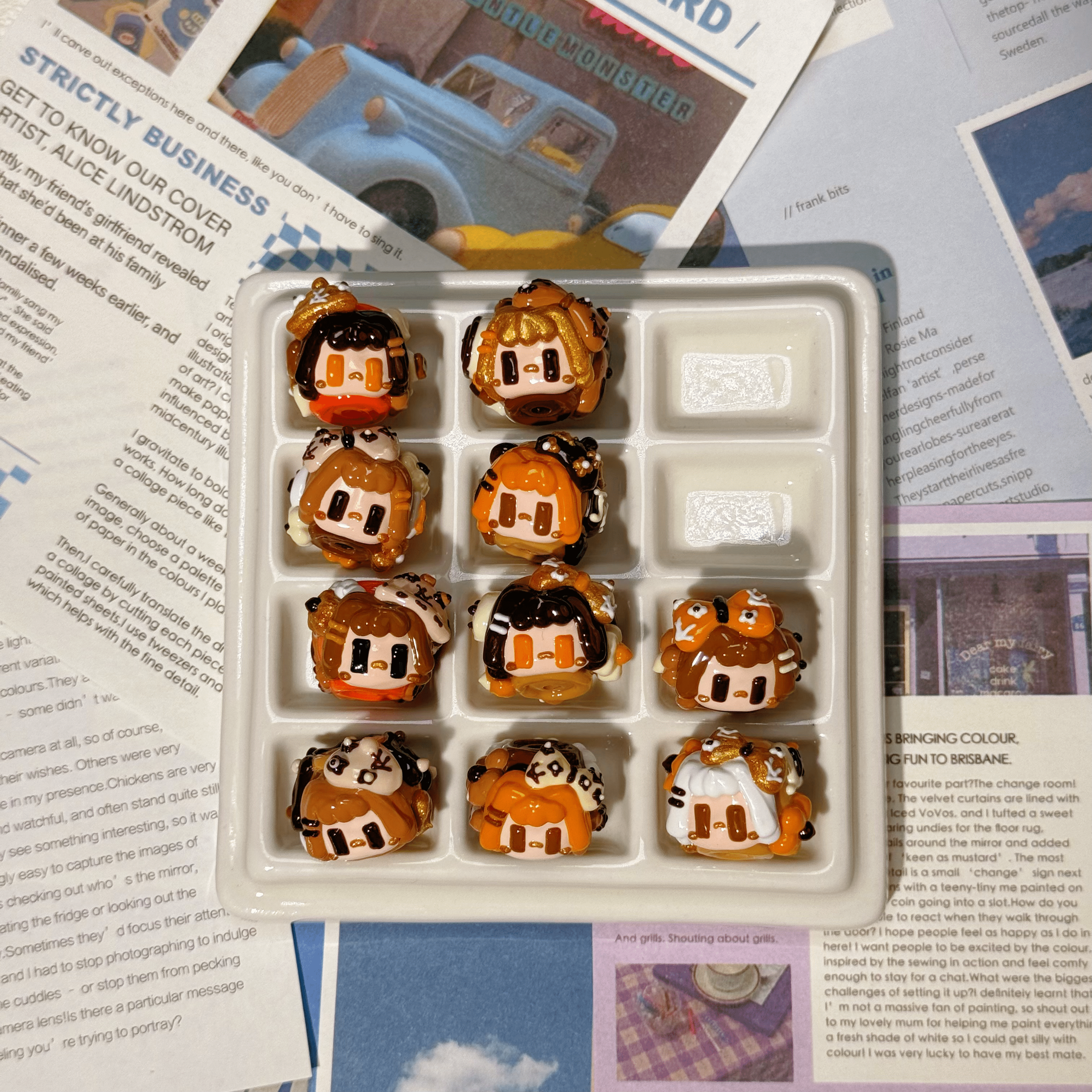 [A1]【Hand-painted beads series】hand-painted beads, character beads, hand-painted dolls