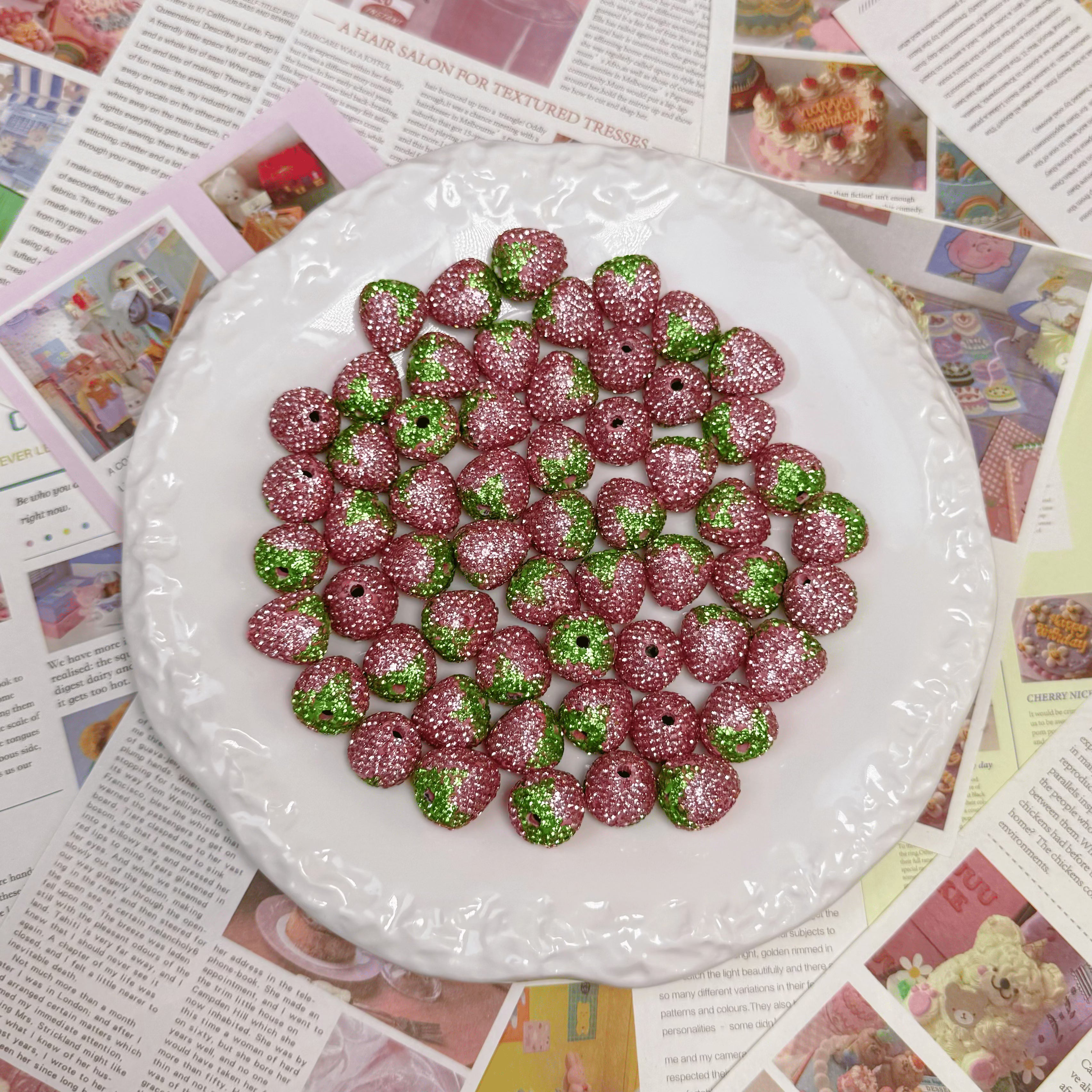 [J3]Rhinestone strawberries