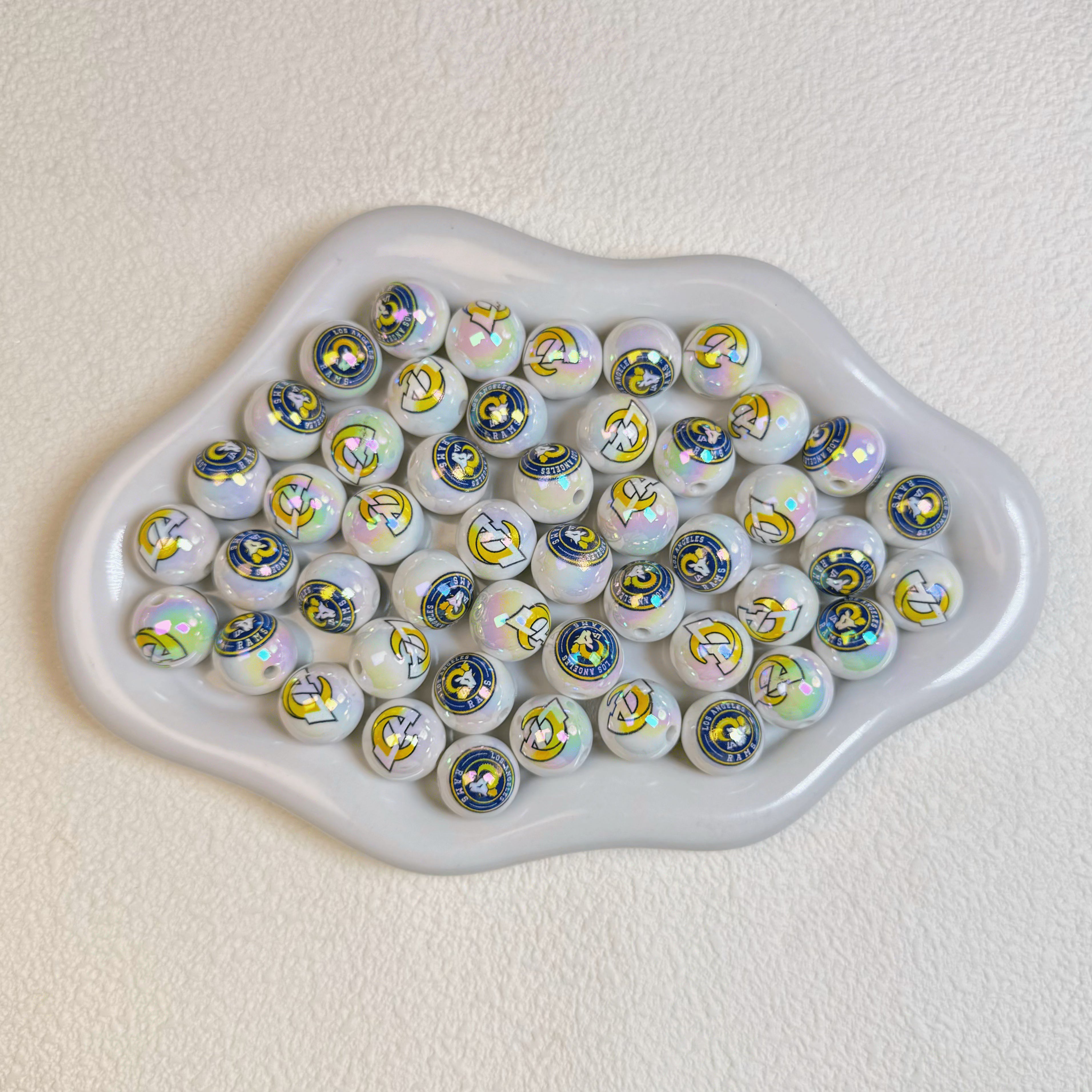 [D6]NFL print beads 16mm