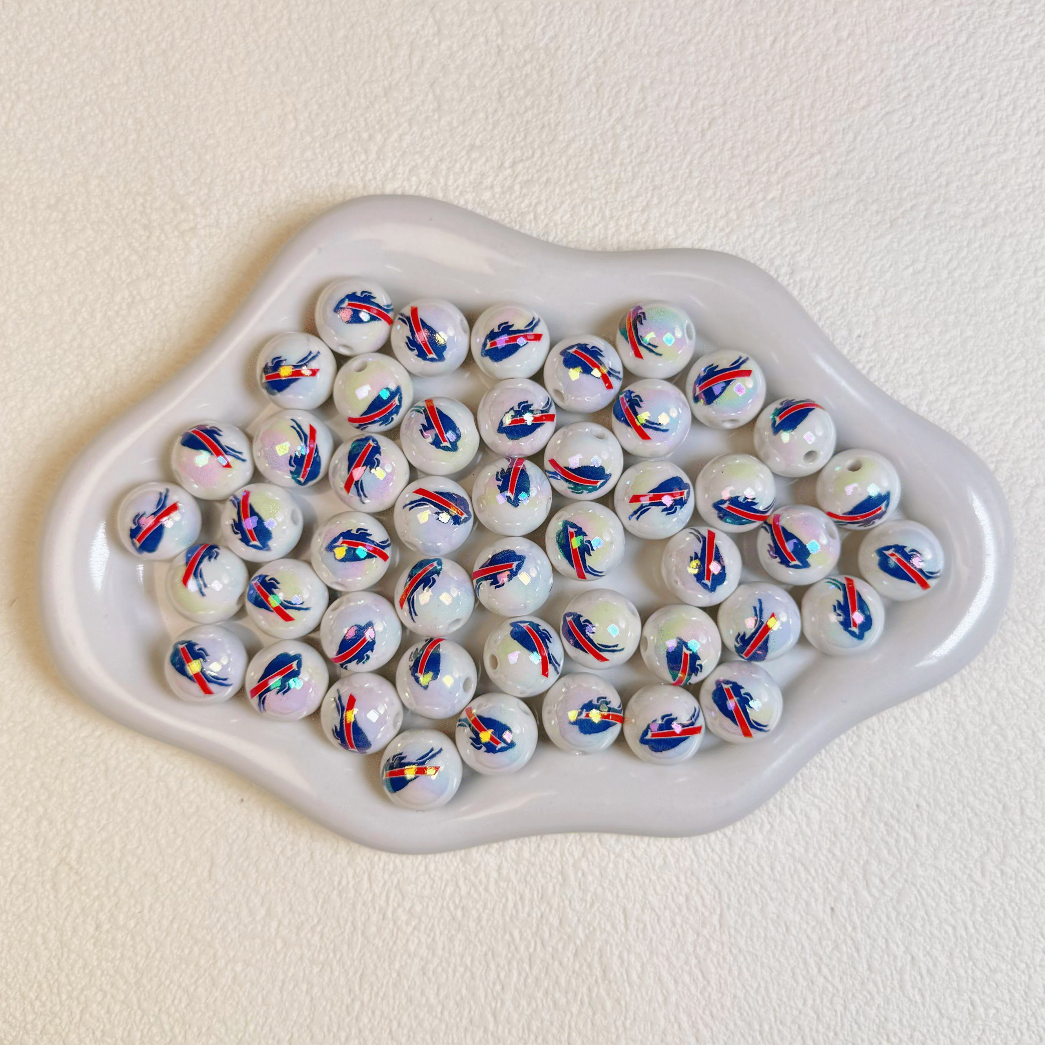 [D6]NFL print beads 16mm