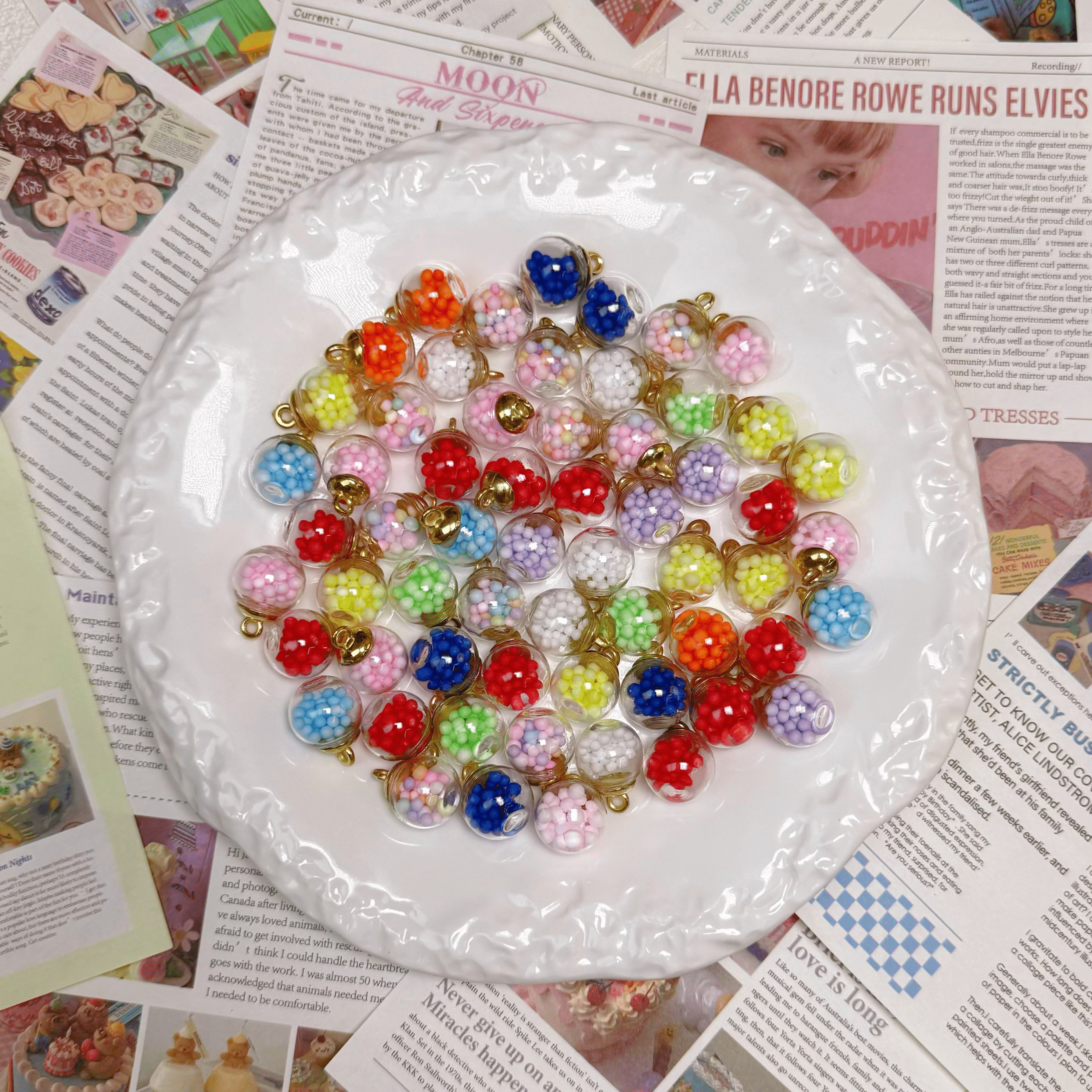 [D5]Glass hook beads