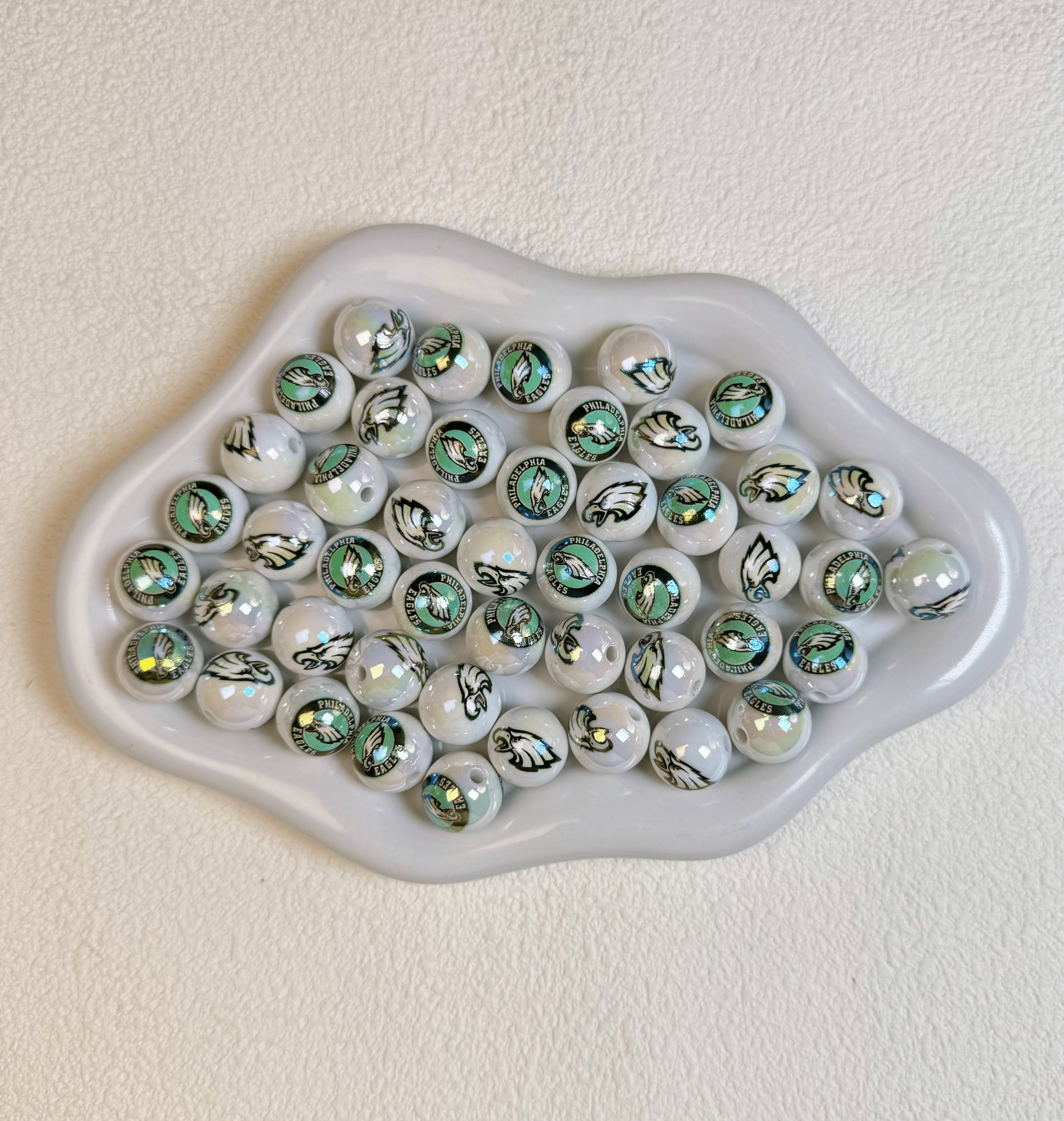 [D6]NFL print beads 16mm