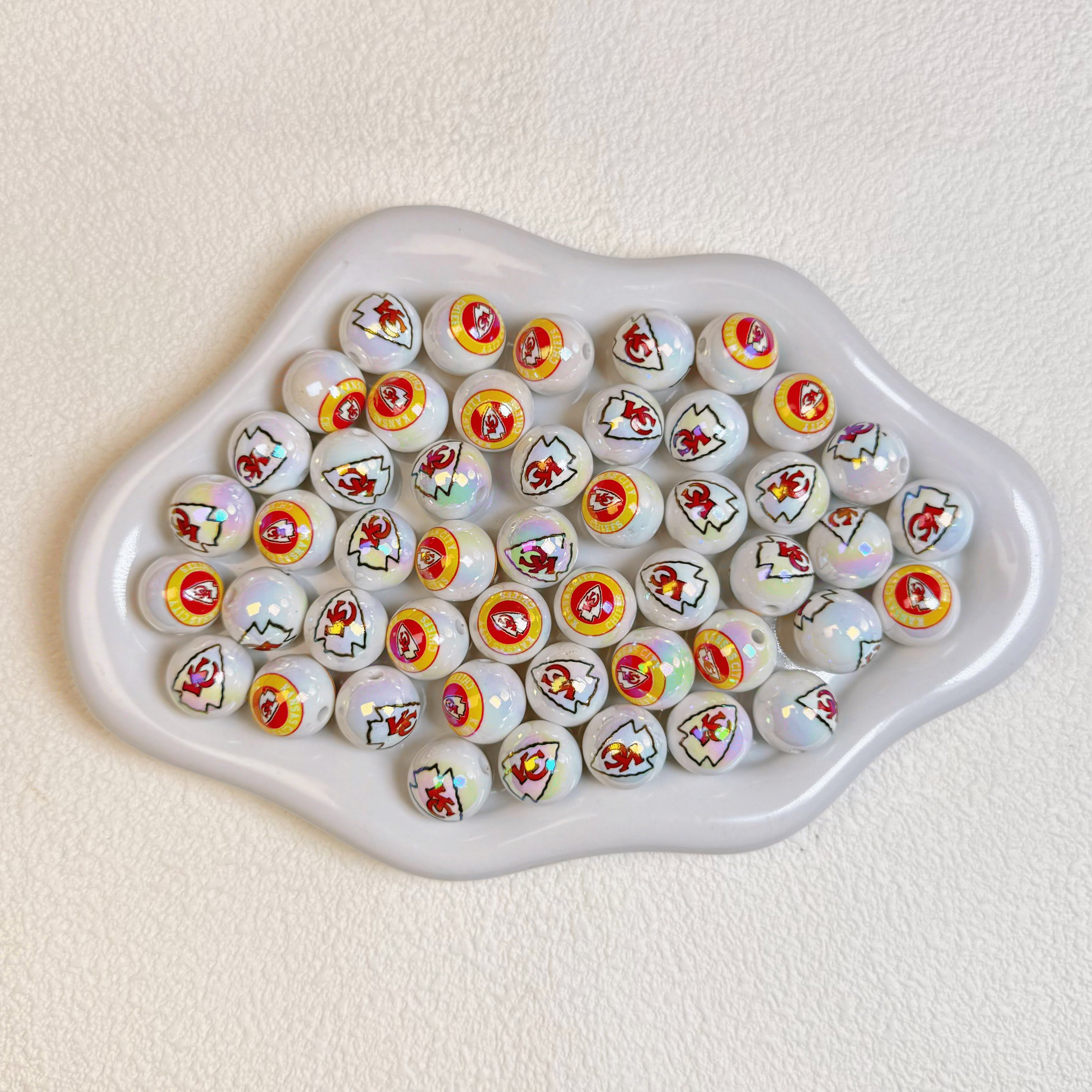 [D6]NFL print beads 16mm