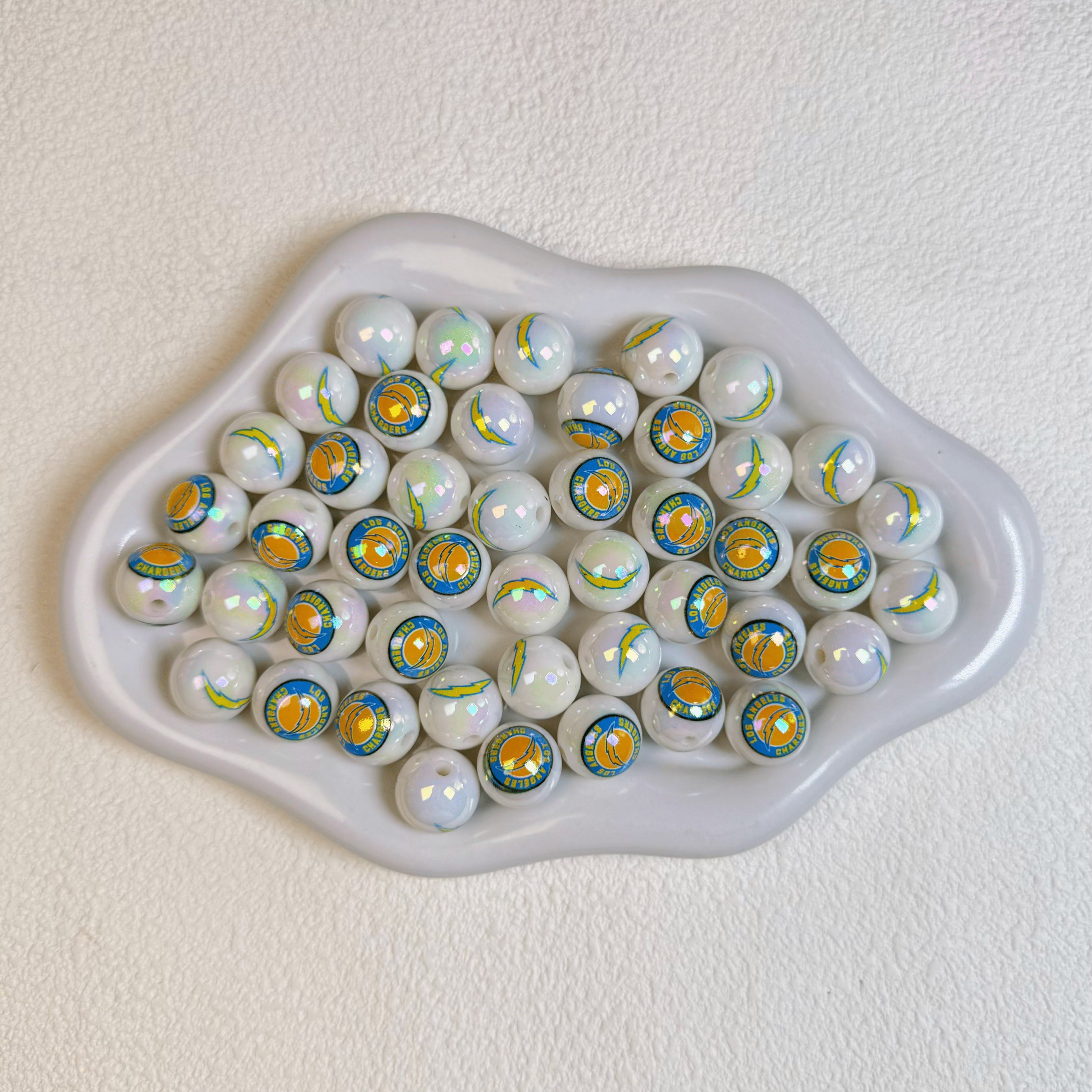 [D6]NFL print beads 16mm