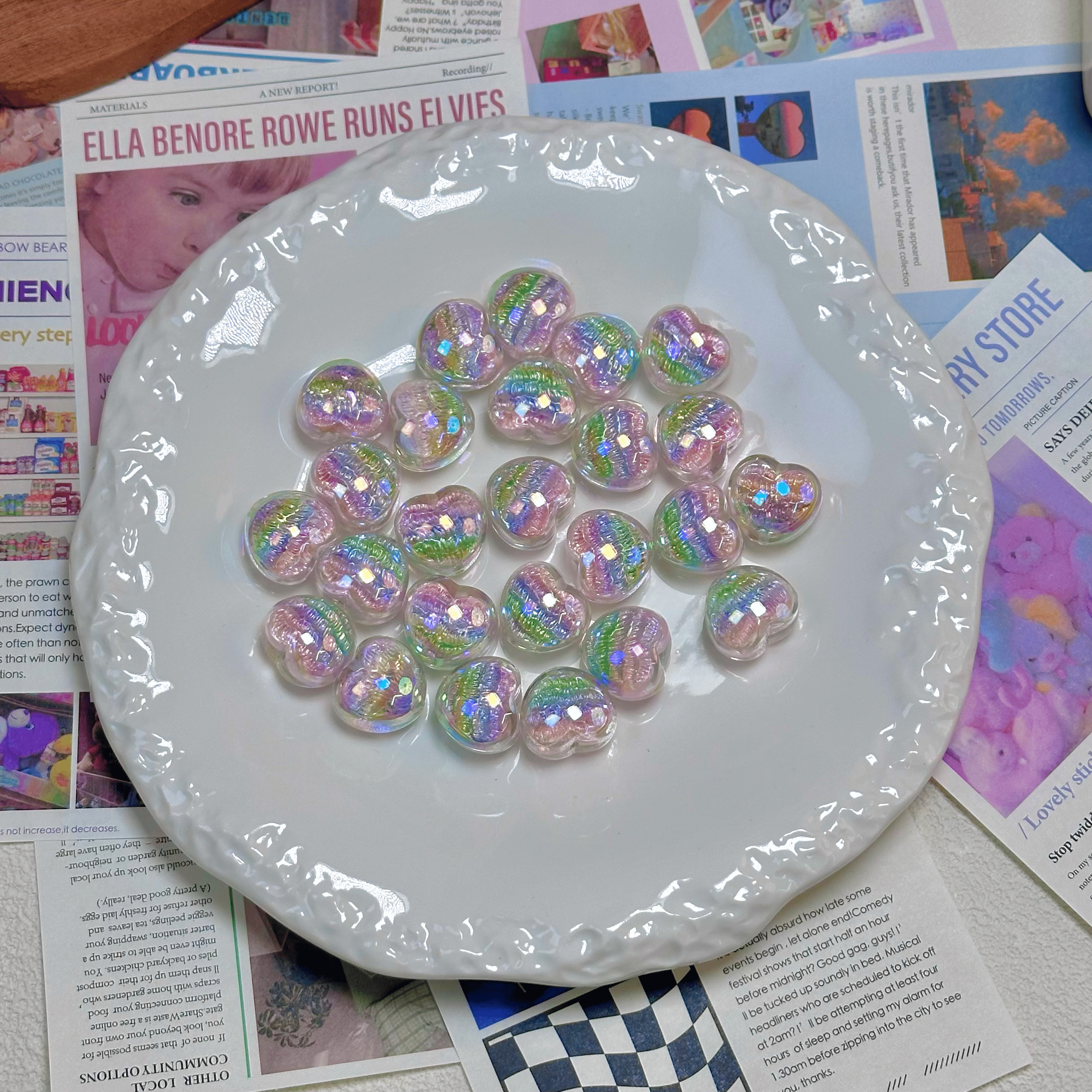 [D3]shinny shinny heart 5pcs