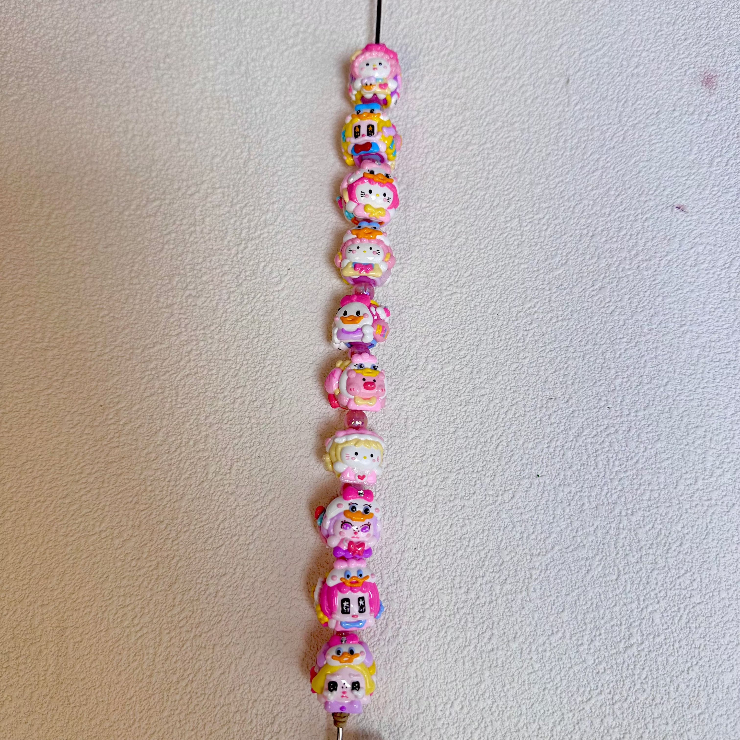 [A20]Hand painted character beads, cute beads