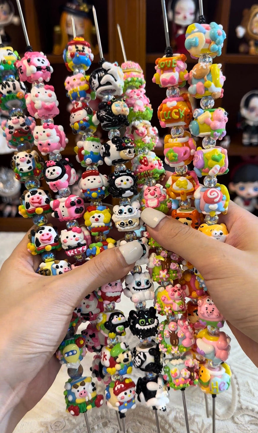 【Hand-painted beads series】hand-painted beads, character beads, hand-painted dolls