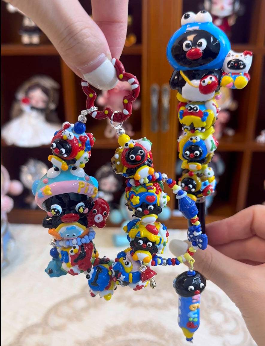 【Hand-painted beads series】hand-painted beads, character beads, hand-painted dolls