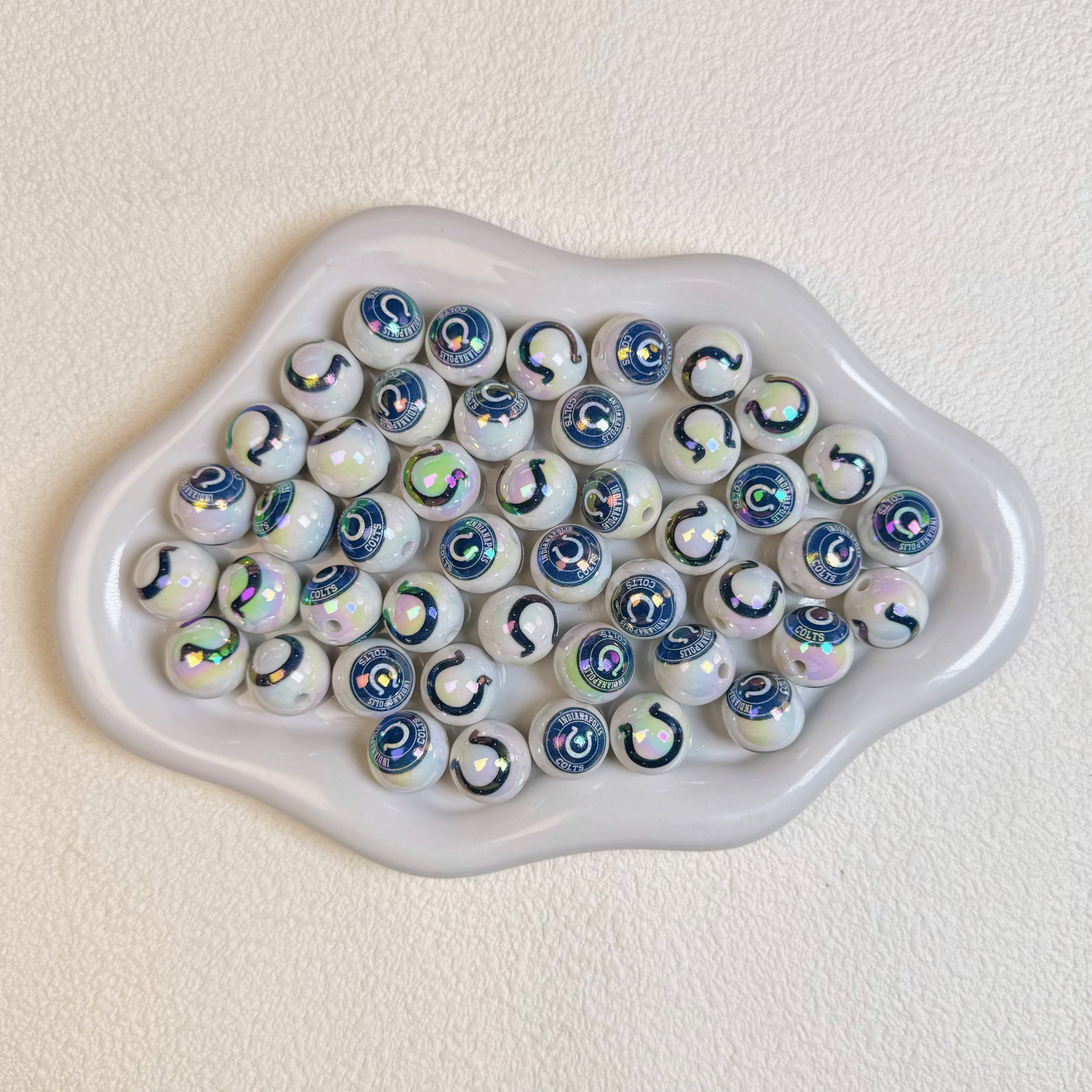 [D6]NFL print beads 16mm