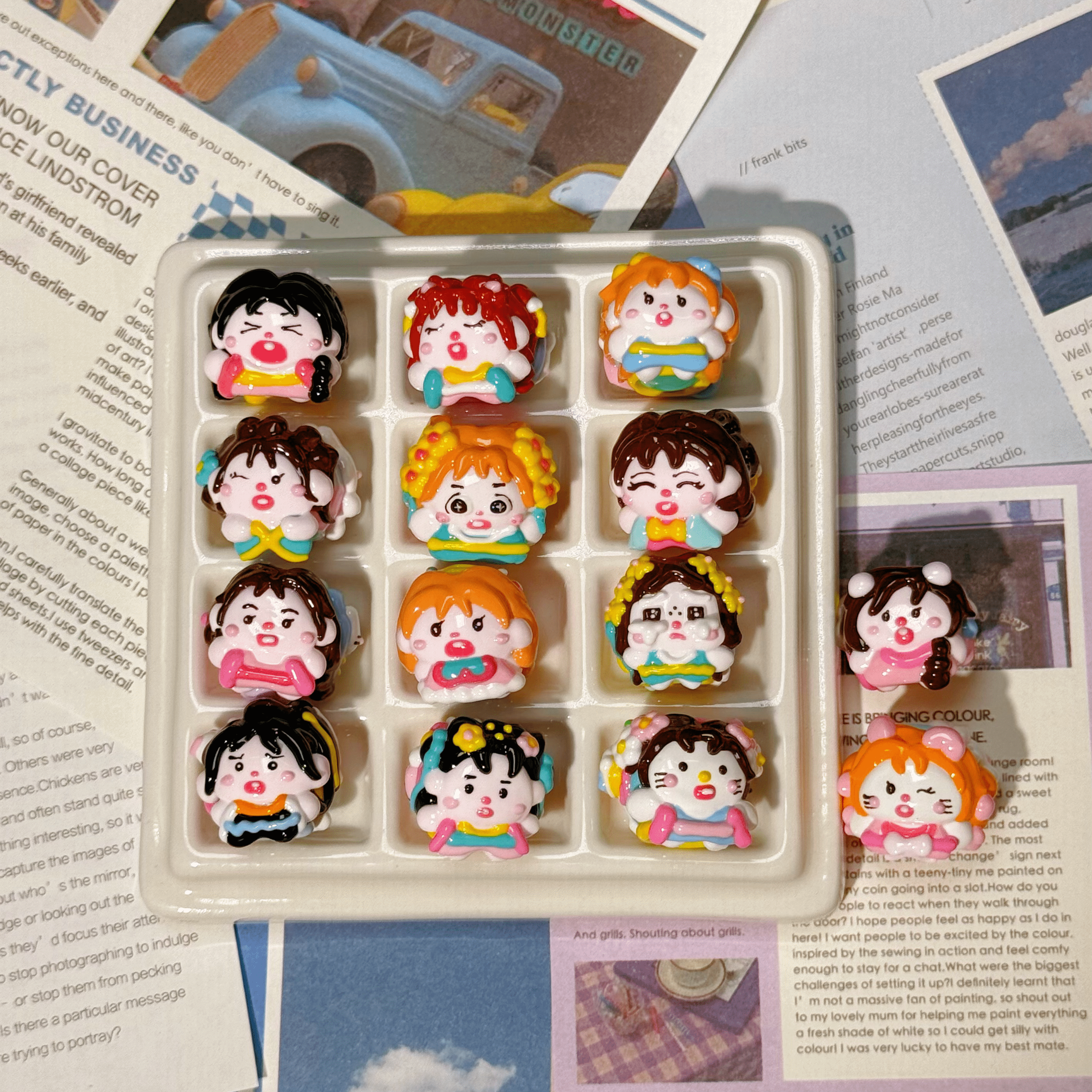 [A1]【Hand-painted beads series】hand-painted beads, character beads, hand-painted dolls