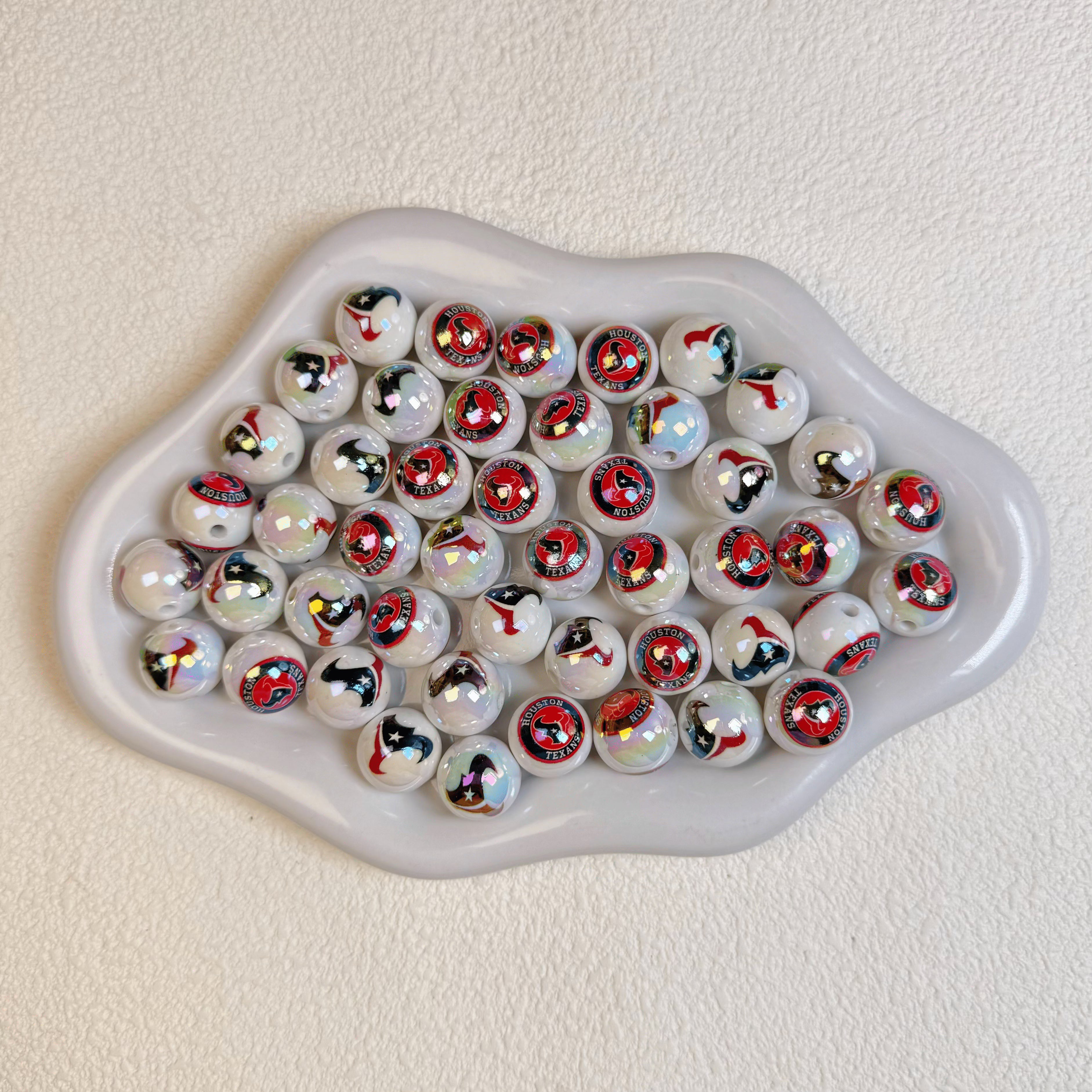 [D6]NFL print beads 16mm